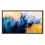 Black Framed Canvas: Rhino