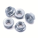 Metric Serrated Flange Hex Lock Nuts Zinc Plated Hardware Nuts Bright Finish Full Thread Hexagonal Flange Nut M2 M3 M4 M5 M6 M8