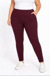 Ladies Plain Ponti Leggings Burgundy - 60 Burgandy