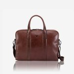 BRANDO Winchester 15" Slim Leather Laptop Bag Brown