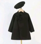 Black Melton Coat And Bourree