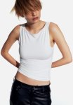 Boat-neck Vest Top - White