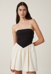 Cotton On Romee Tube MINI Dress - Black & Buttermilk