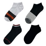 Mens Low Cut Sneaker Socks - Assorted Pack Of 4 - Factory Plaza