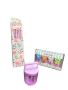 Pink Stationery Gift Set - 12 Pencils Dual Sharpener & 4 Erasers