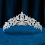 1pc Metal Zinc Alloy Fashion Party Hair Decoration White Rhinestone Hair Accessories Bride Crown Elegant Princess Tiara For Women Ideal Choice For Gifts