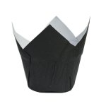 Black Lined Tulip Cupcake Casings