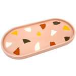 Eco-resin Terrazzo XL Pill Tray - Peach With Black White Yellow & Terracotta Giant Flecks