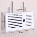Wifi Router Box Pvc Wall-mounted Shelf Hanging Board Bracket Storage Box SIZE:41X23X8.5CM Shutter