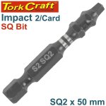 Tork Craft Impact Square Recess Pwr Bit NO.2X50MM 2 CARD SQ2
