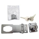 Samson Hasp And Staple With Lock 75MM Silver