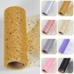 1 Roll 15.24 Cm 9.14 Meter Mesh Yarn Roll Halloween Christmas Festival Arrangement Supplies Garland Making Material Christmas Go