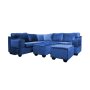 Modular Couch With Ottoman - Blue