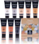 Metallic Acrylic Paint Set - Earth Tone - Set Of 8 Colours 120ML Acrylic Paints