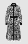 Womens Natalie Printed Dress In Black And White - Black And White 2XL