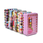 1PC MINI Tin Metal Container: Stylish Rectangular Storage Box For Jewelry Cards & Coins