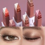 2-COLOR Eyeshadow Stick Matte Glitter Bright Color Contouring And Highlight Eyeshadow Stick Creamy Eyeshadow Waterproof Long Las