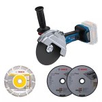 Bosch Professional Cordless Angle Grinder Gws 18V-180 PC + Accessories Tool Only