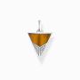 Pendant Pyramid With Black Onyx Beads And Tiger's Eye Beads - Silver