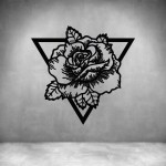 Rose In Triangle - Rust Coat L 1000 X H 950MM