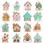 16PCS Soft Gingerbread House With String For Christmas Tree Decoration Gift
