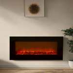 Luxe Glow 1800W Flat Glass Electric Fireplace With Coal