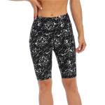 Ladies Marble Black Bike Shorts With Pocket UP56 - XL