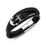 Killer Deals Vegan Pu Leather & Stainless Steel Anchor Charm Bracelet- M/l