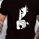 1PC Men's Hush Heat Transfer Sticker Diy Iron-on Decals For Clothes T-Shirt Making Pillow Decorating Clothing Supplies & Appliqu