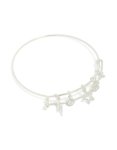 Silver Lightning & Cross Charm Bangle