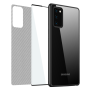 3 In 1 Kit For Samsung Note 20 - Case 9H Glass And Silver Carbon Skin