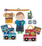 Role Play Doll Set - Police And Fireman