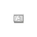 Composable Classic White Letter A Link In Silver