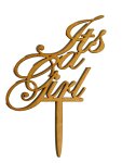 Its A Girl Wooden Cake Topper