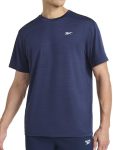Reebok Men's Lightning Short Sleeve Crewneck T-Shirt Standard Fit Breathable Stretch Poly Fabric Navy Heather XL