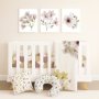 Cot Duvet Bedding Watercolour Floral Lilly Mustard Set