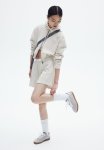 Cropped Zip-through Hoodie - Beige