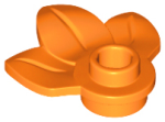 Parts Plant Plate Round 1 X 1 With 3 Leaves 32607 - Orange