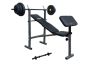 Everlast Force Bench With Barbell Dumbbell Handle & 18.2KG Weights