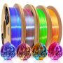 Lovoon 3D Pla Filament 1.75MM Bundle Tricolor 3D Printer Filament Bundle Rainbow Silk Pla Filament Bundle Pla Filament For 3D Printer 3D Pen Dimen