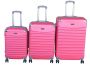 3-PIECE Pink Abs Hard-shell Spinner Luggage Set With 4 Wheels & Lock