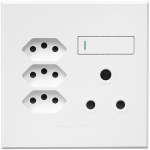 3VW25 1X16A + 3X Euro Slim Socket Outlet 100X100MM White