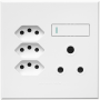 3VW25 1X16A + 3X Euro Slim Socket Outlet 100X100MM White