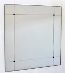 Vintage Black Metal Square Frame Mirror 90CM