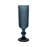 Blue Ribbed Champagne Flute