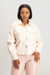 Eliana Faux Leather Shacket - Mlik - L Milk