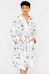 Senza Plush Huggle Hooded Soft Dressing Bathrobe Gown With Pockets & Belt For Women