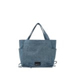 Lace-up Tote -washed Medium Blue