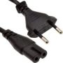 Euro FIGURE-8 2-PIN Power Cord C7/C8 Black