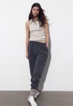 High-waisted Joggers - Dark Grey